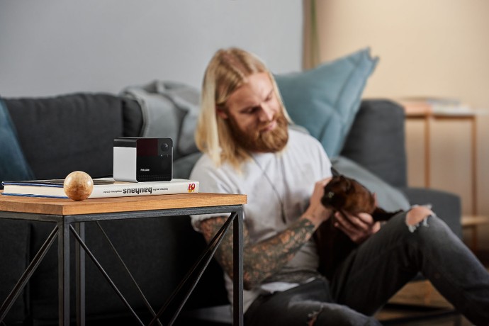 Petcube Play 2 pet camera with laser toy in the interior